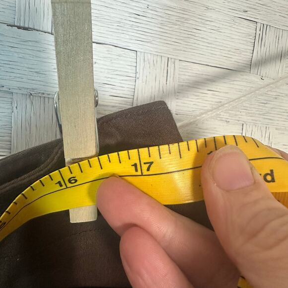 Calvin Klein women’s capris wide leg butterfly brown patch pockets fall - Picture 6 of 10